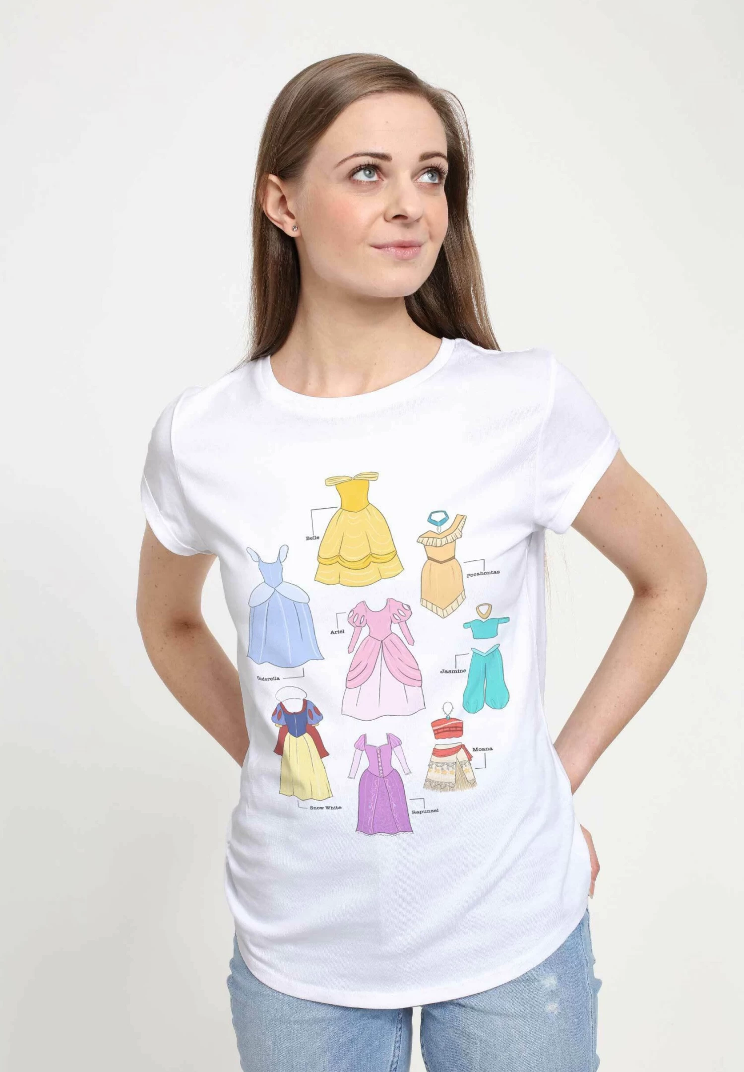 Disney Princess Textbook Dresses - T-Shirt Print - White 6 Disney Princess Textbook Dresses - T-Shirt Print - White - Afbeelding 4