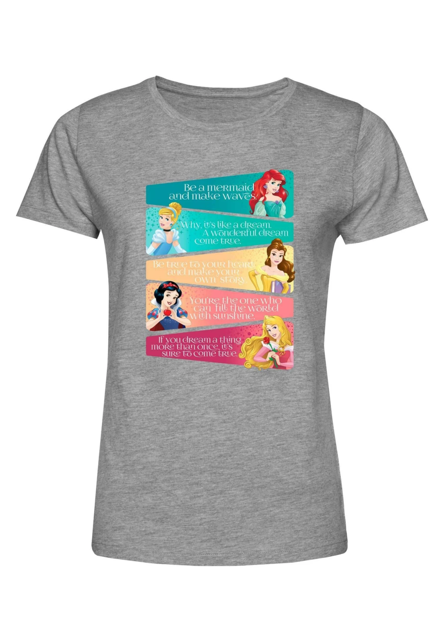 Disney Princesses Princess Adjectives - T-Shirt Print - Heather Grey 7 Disney Princesses Princess Adjectives - T-Shirt Print - Heather Grey - Afbeelding 5