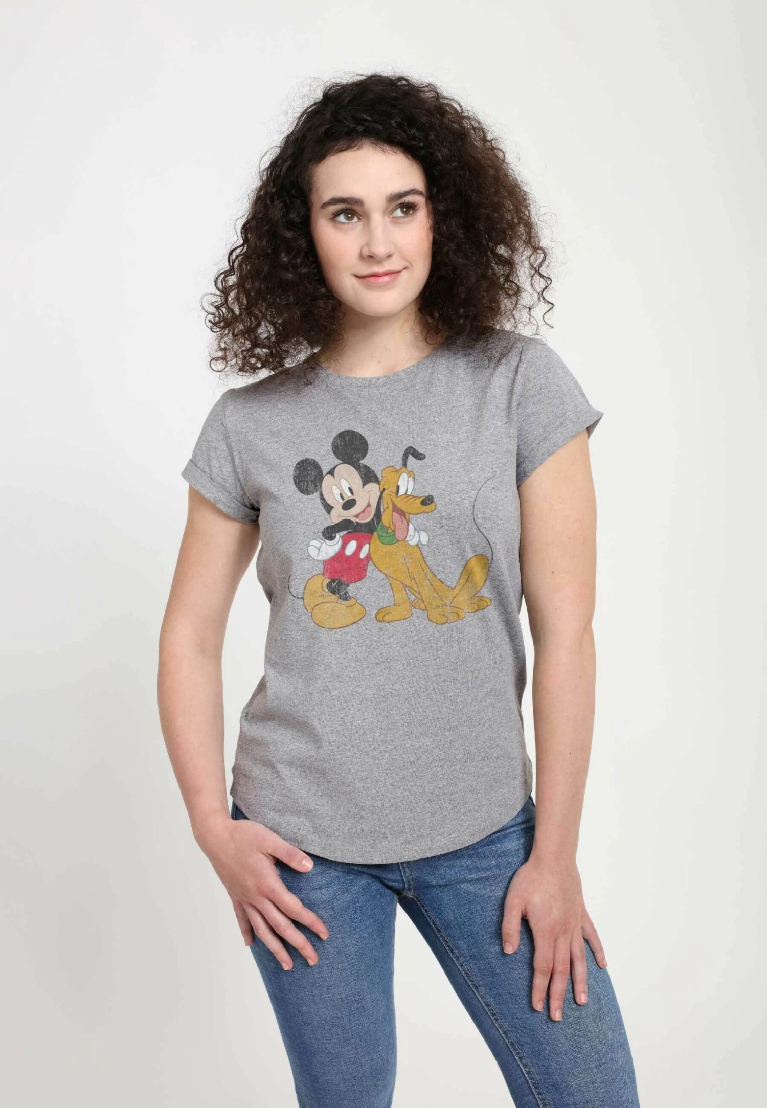 Disney Classic Mickey Mickey And Pluto - T-Shirt Print - Melange Grey 4 Disney Classic Mickey Mickey And Pluto - T-Shirt Print - Melange Grey - Afbeelding 2