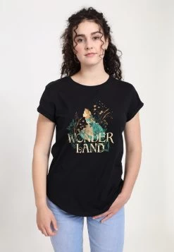 Disney Alice In Wonderland Alice Plant Smell- T-Shirt Print - Black