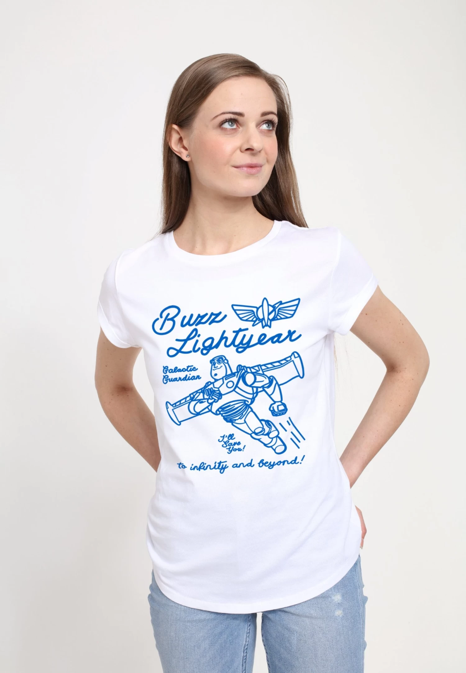 Disney Toy Story 1-3 Buzz Line Art - T-Shirt Print - White 6 Disney Toy Story 1-3 Buzz Line Art - T-Shirt Print - White - Afbeelding 4