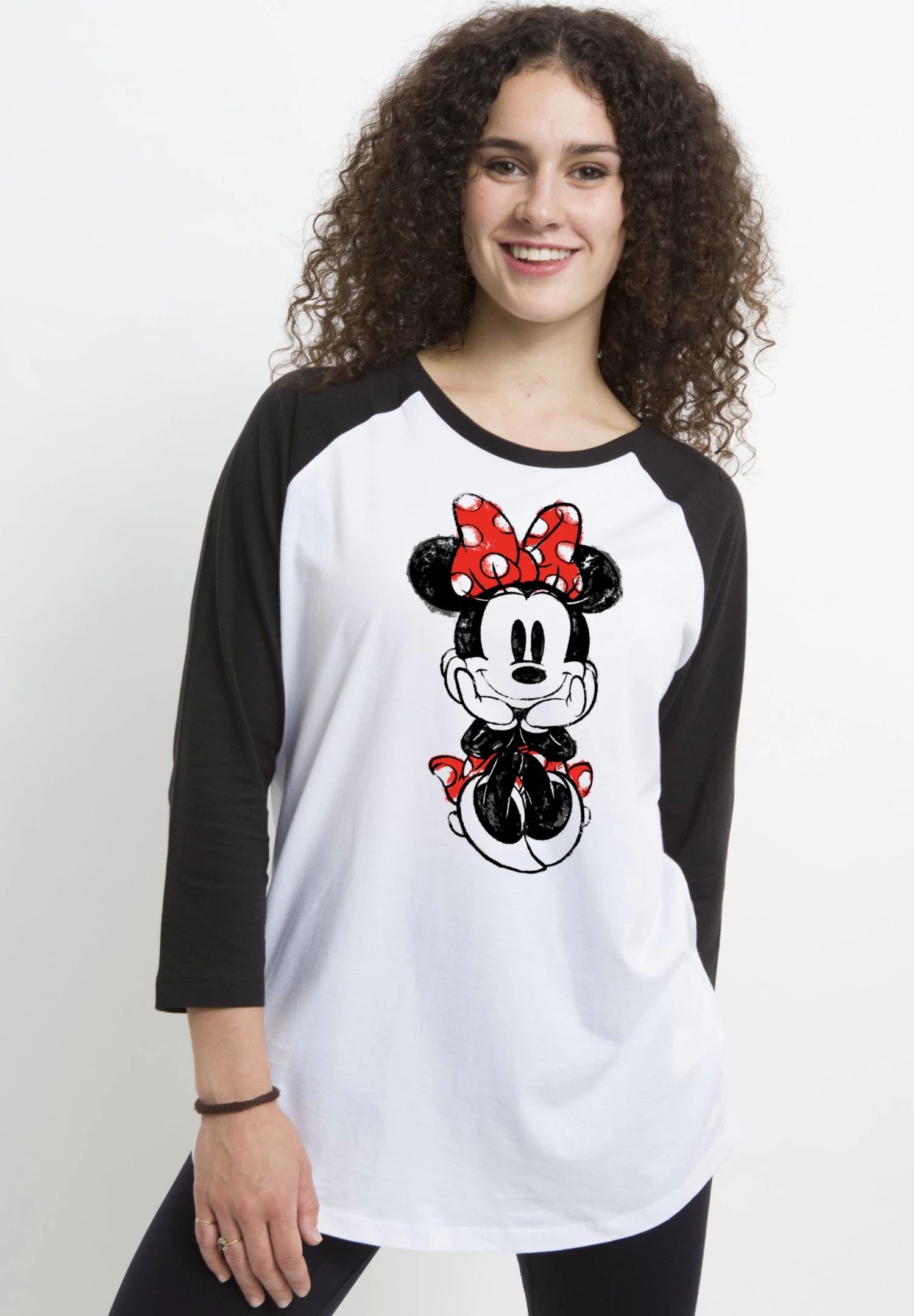 Disney Mickey And Friends Sitting Minnie Sketch - Longsleeve - White/Black 5 Disney Mickey And Friends Sitting Minnie Sketch - Longsleeve - White/Black - Afbeelding 3