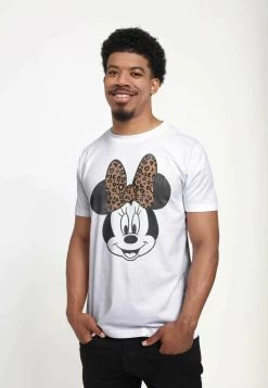 Disney Mickey Classic Modern Minnie Face Leopard Unisex - T-Shirt Print - White -Disney 08007d82294f415193f392e69f831aa2