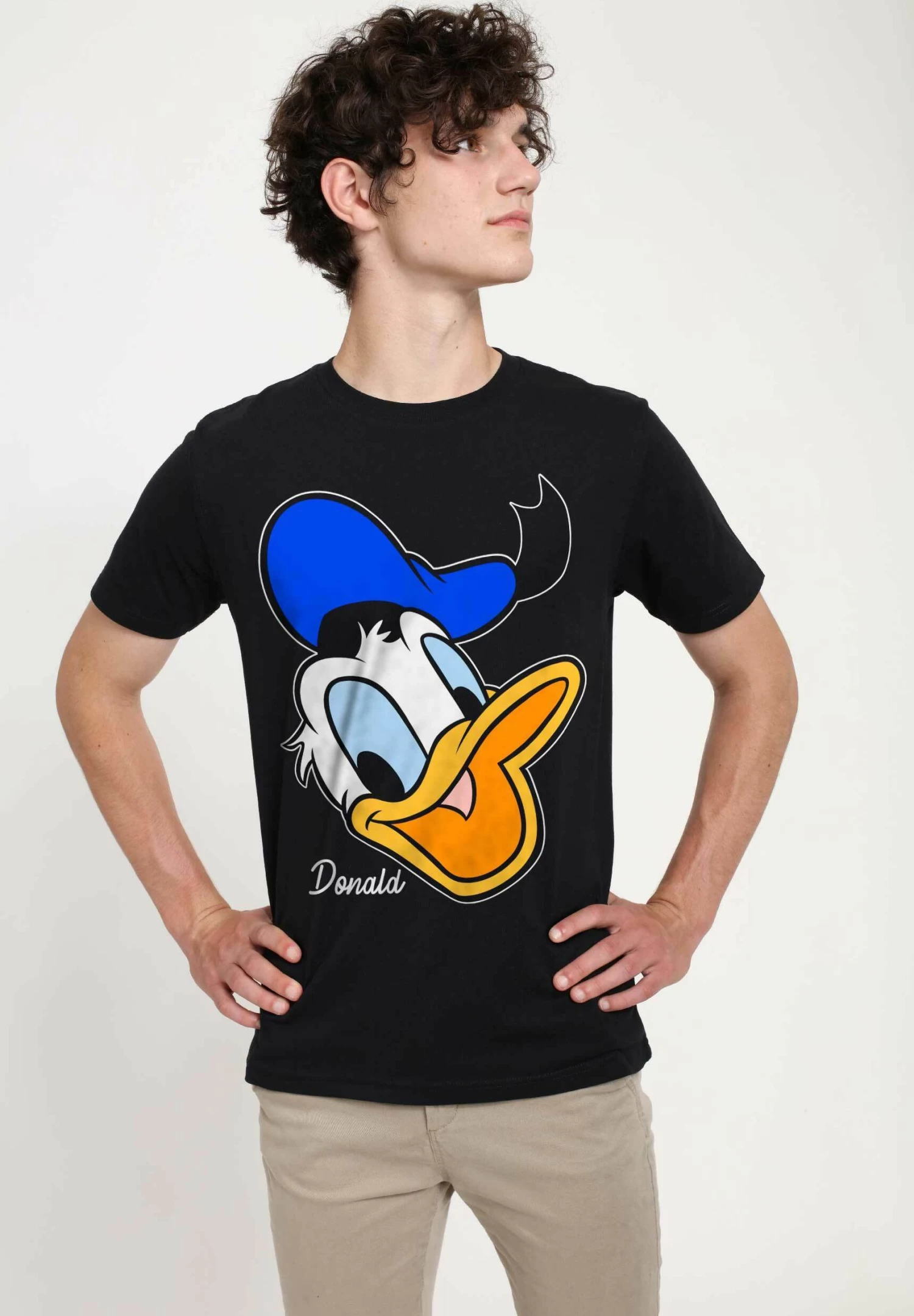 Disney Classic Mickey Donald Big Face Unisex - T-Shirt Print - Black 5 Disney Classic Mickey Donald Big Face Unisex - T-Shirt Print - Black - Afbeelding 3