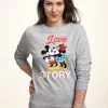 Disney Classic Mickey True Love Story - Sweater - Heather Grey -Disney 0a09d3b7cb244f468eb5ce23e2106217