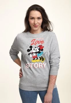 Disney Classic Mickey True Love Story - Sweater - Heather Grey