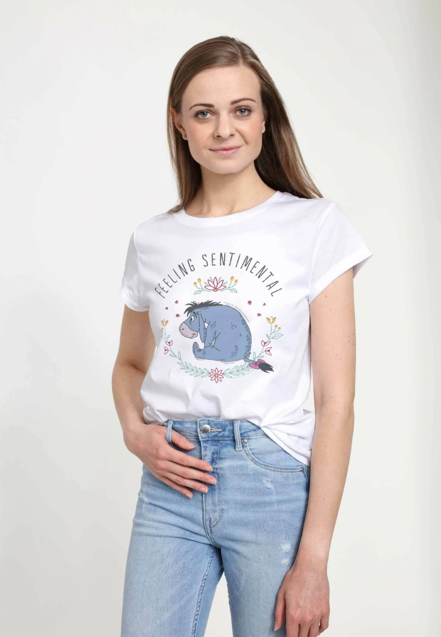 Disney Winnie The Pooh Eeyore Flowers - T-Shirt Print - White 5 Disney Winnie The Pooh Eeyore Flowers - T-Shirt Print - White - Afbeelding 3