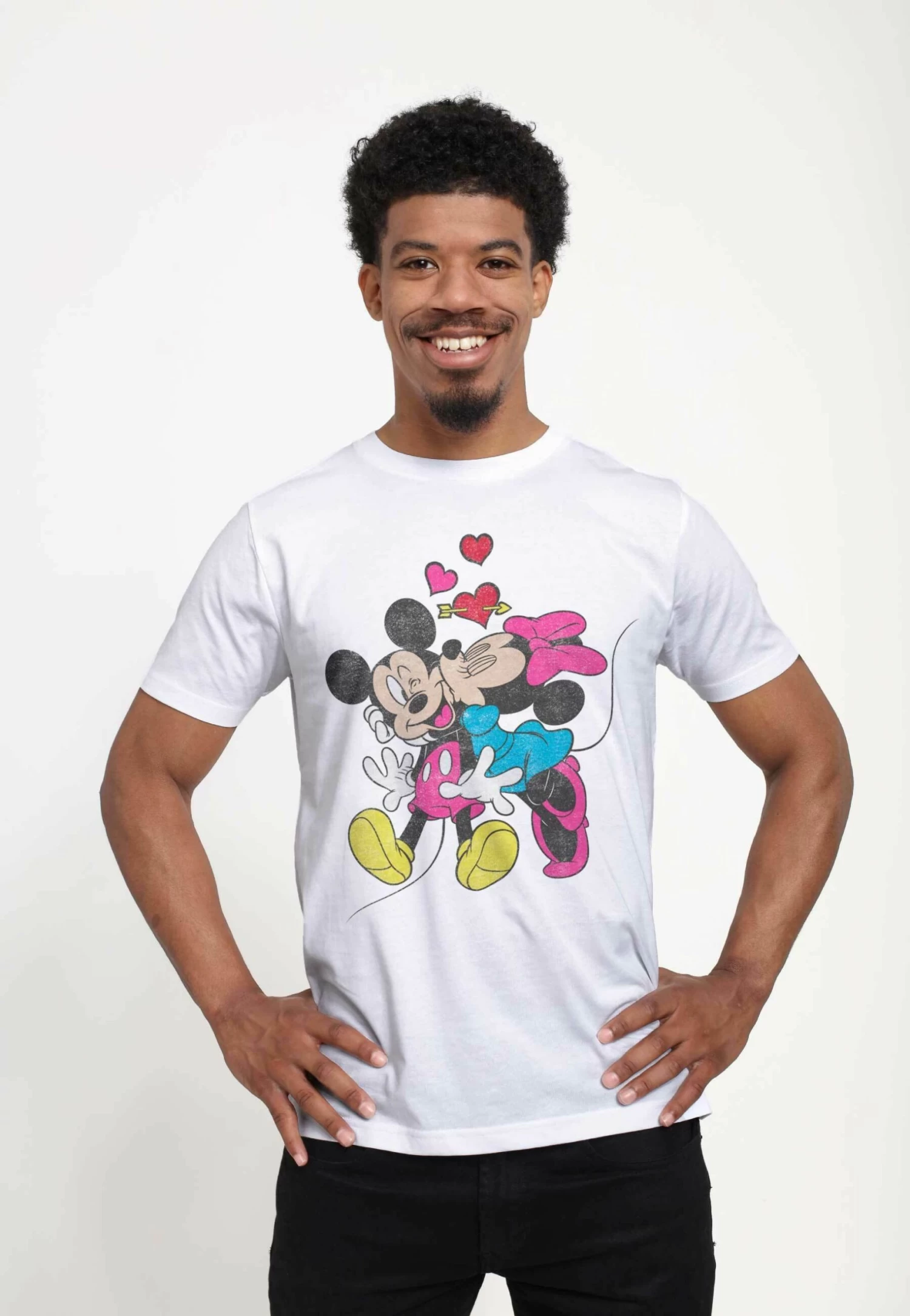 Disney Mickey Mouse Mickey Minnie Love Unisex - T-Shirt Print - White 3 Disney Mickey Mouse Mickey Minnie Love Unisex - T-Shirt Print - White