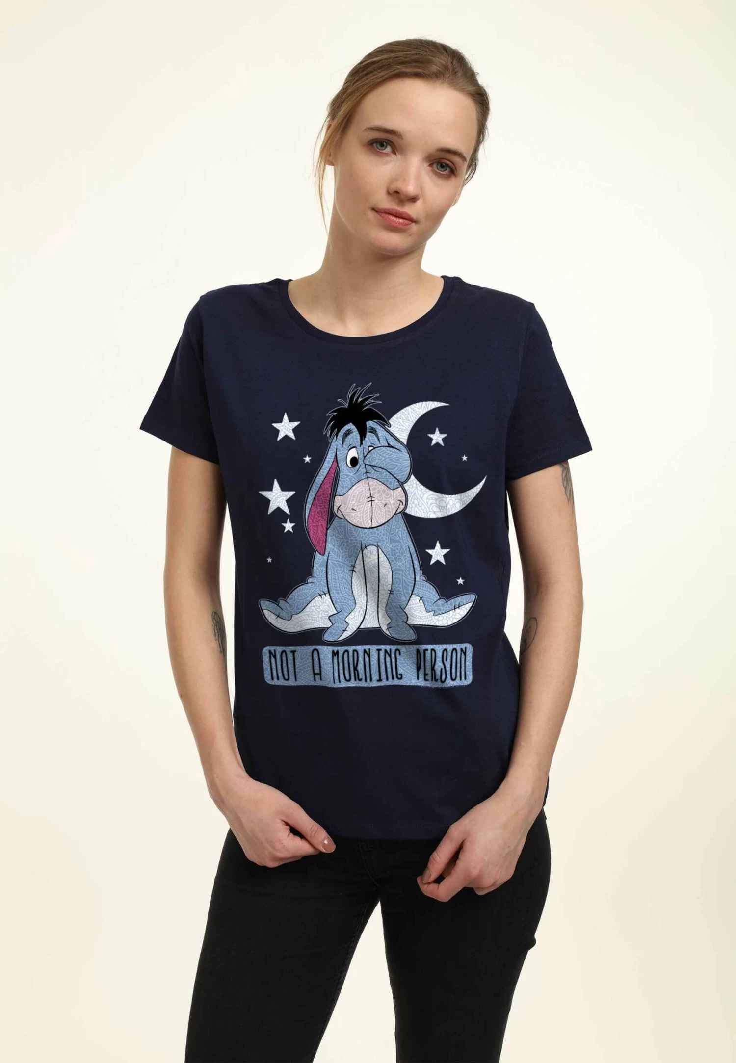 Disney Winnie The Pooh Eeyore Not Morning - T-Shirt Print - Navy Blue 6 Disney Winnie The Pooh Eeyore Not Morning - T-Shirt Print - Navy Blue - Afbeelding 4