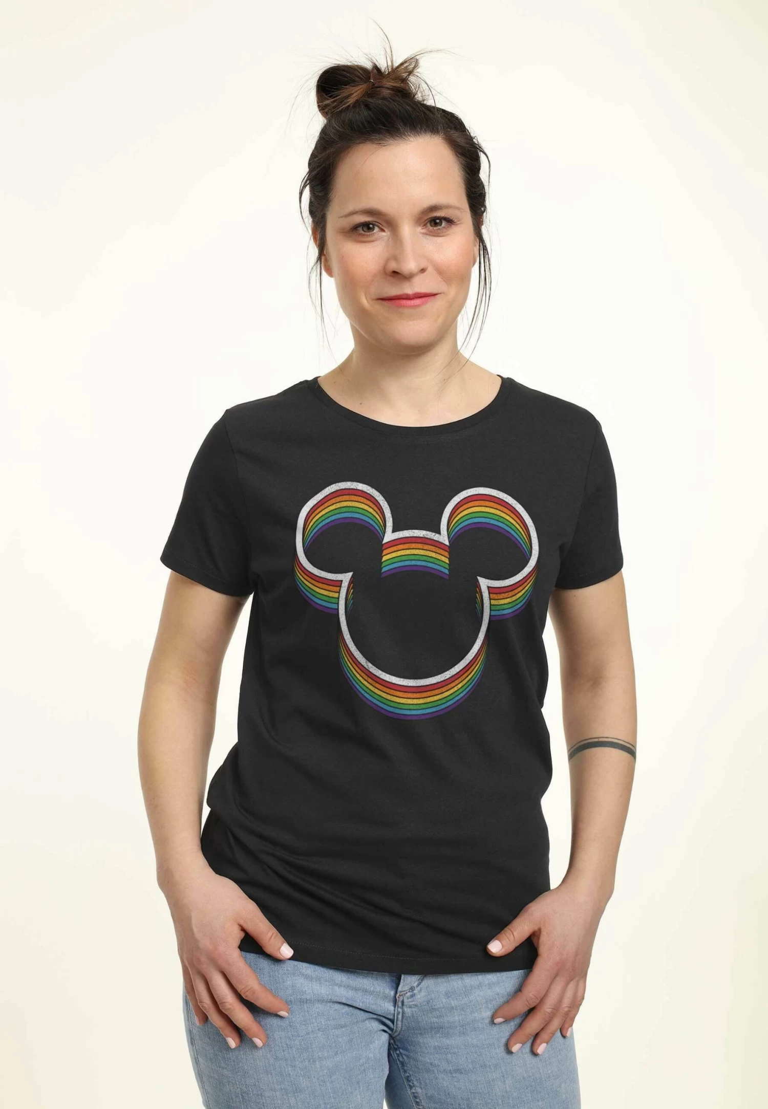 Disney Mickey Rainbow Ears - T-Shirt Print - Black 3 Disney Mickey Rainbow Ears - T-Shirt Print - Black