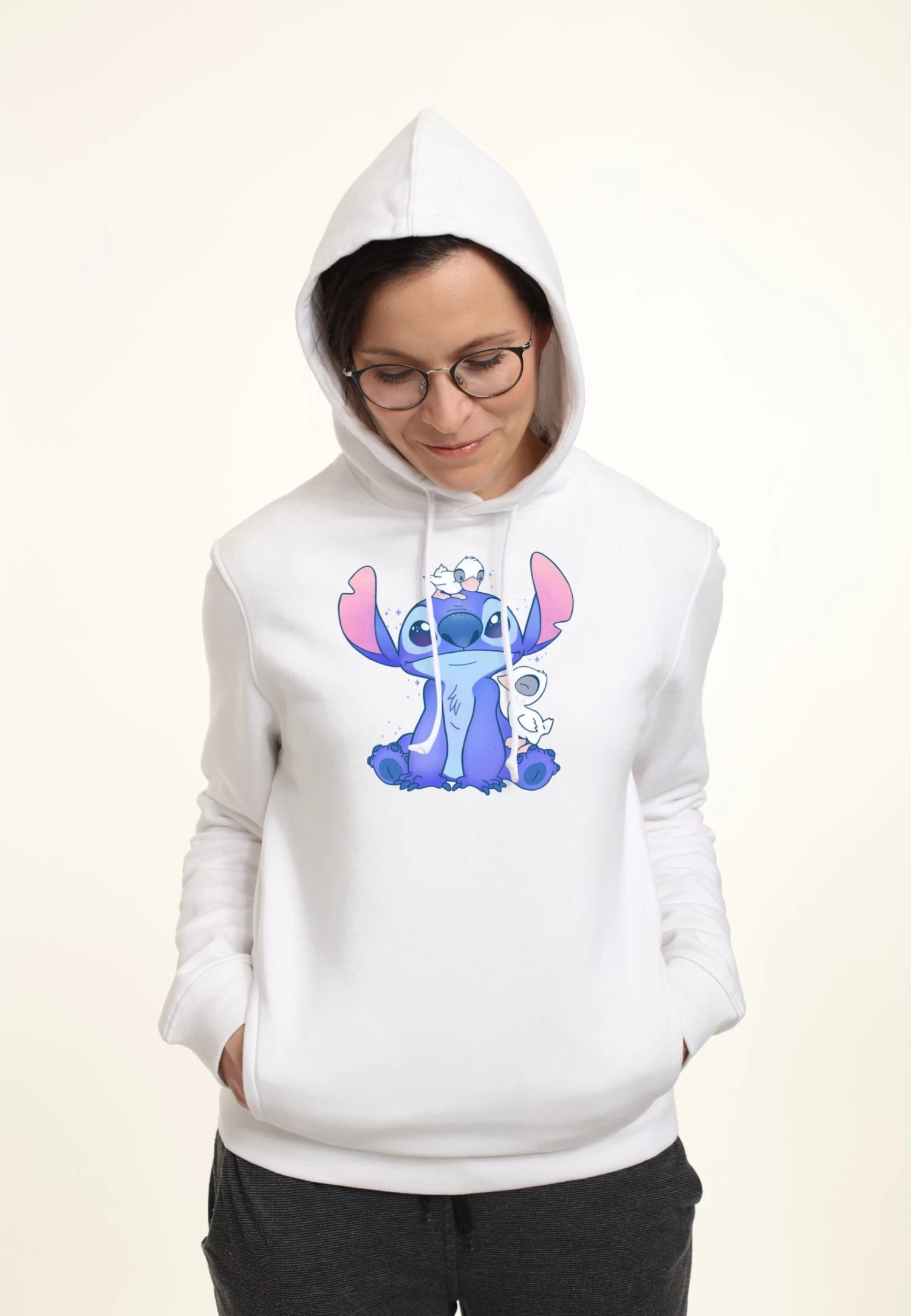 Disney Lilo & Stitch Cute Ducks - Hoodie - White 3 Disney Lilo & Stitch Cute Ducks - Hoodie - White