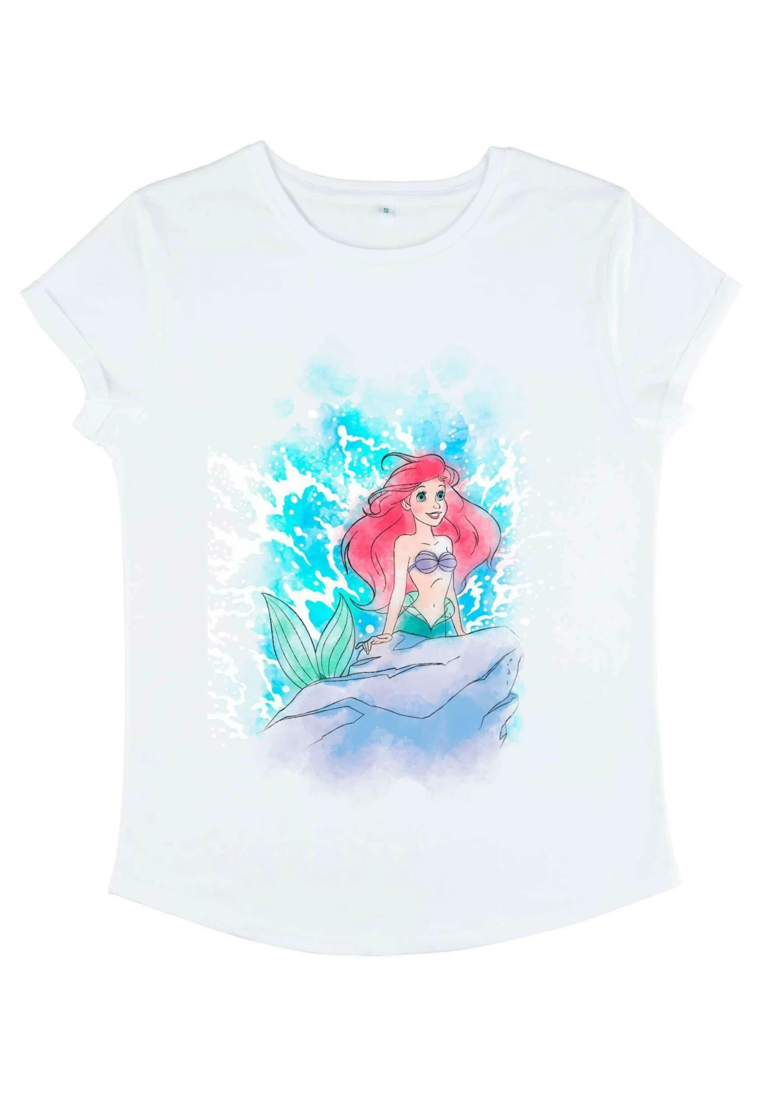 Disney The Little Mermaid Watercolor Splash - T-Shirt Print - White 7 Disney The Little Mermaid Watercolor Splash - T-Shirt Print - White - Afbeelding 5