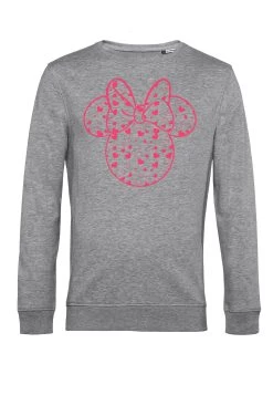 Disney Classic Mickey Minnie Hearts Fill - Sweater - Heather Grey -Disney 1552fb978f314cc9af15b02297042c18