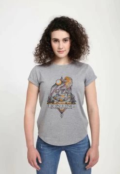 Disney The Lion King Lion Sphere - T-Shirt Print - Melange Grey
