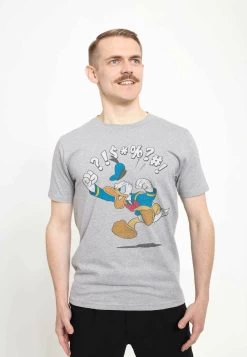 Disney Mickey Classic Donald Jump Unisex - T-Shirt Print - Melange Grey