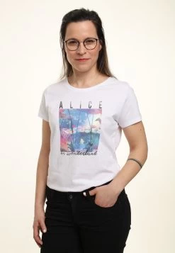 Disney Alice In Wonderland Alice Garden Scene - T-Shirt Print - White -Disney 19768674e9dd4e39b38df071441fb07b