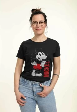 Disney Mickey Mouse And Friends Leaning - T-Shirt Print - Black -Disney 1bee8ab06ba44ced9799eefba51adce9