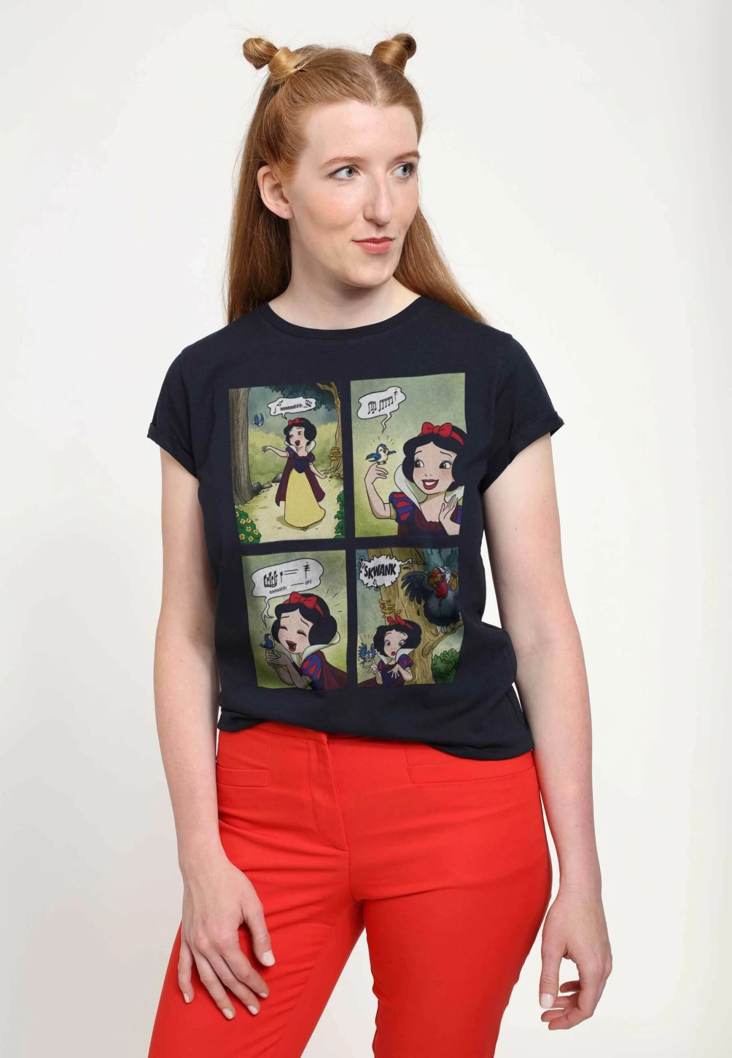 Disney Snow White Signing Snow - T-Shirt Print - Navy Blue 6 Disney Snow White Signing Snow - T-Shirt Print - Navy Blue - Afbeelding 4