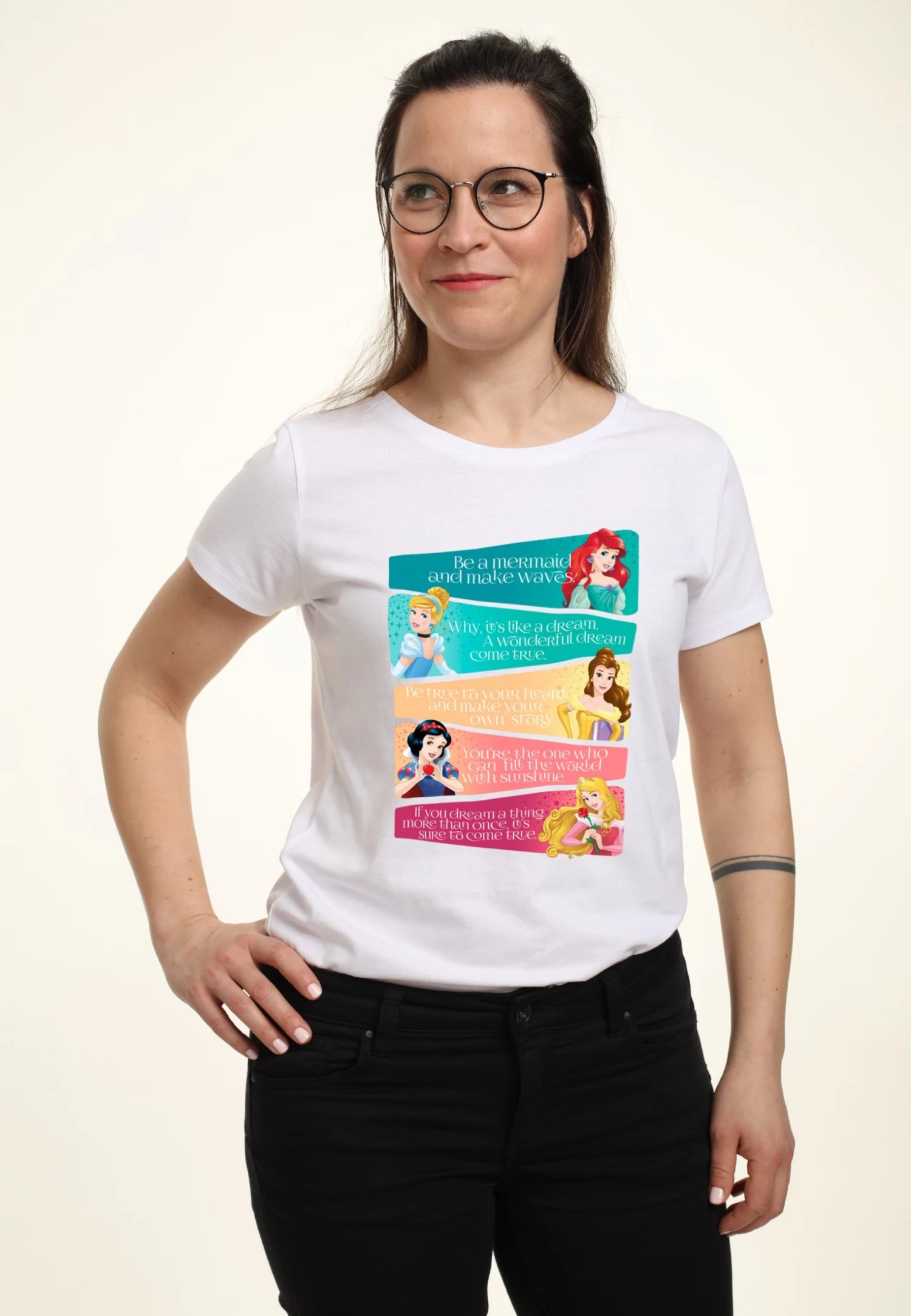 Disney Princesses Princess Adjectives - T-Shirt Print - White 5 Disney Princesses Princess Adjectives - T-Shirt Print - White - Afbeelding 3