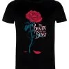 Disney BeautyThe Beast: Live Action Logo Rose - T-Shirt Print - Black