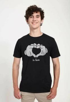 Disney Mickey Classic Glove Heart Unisex - T-Shirt Print - Black