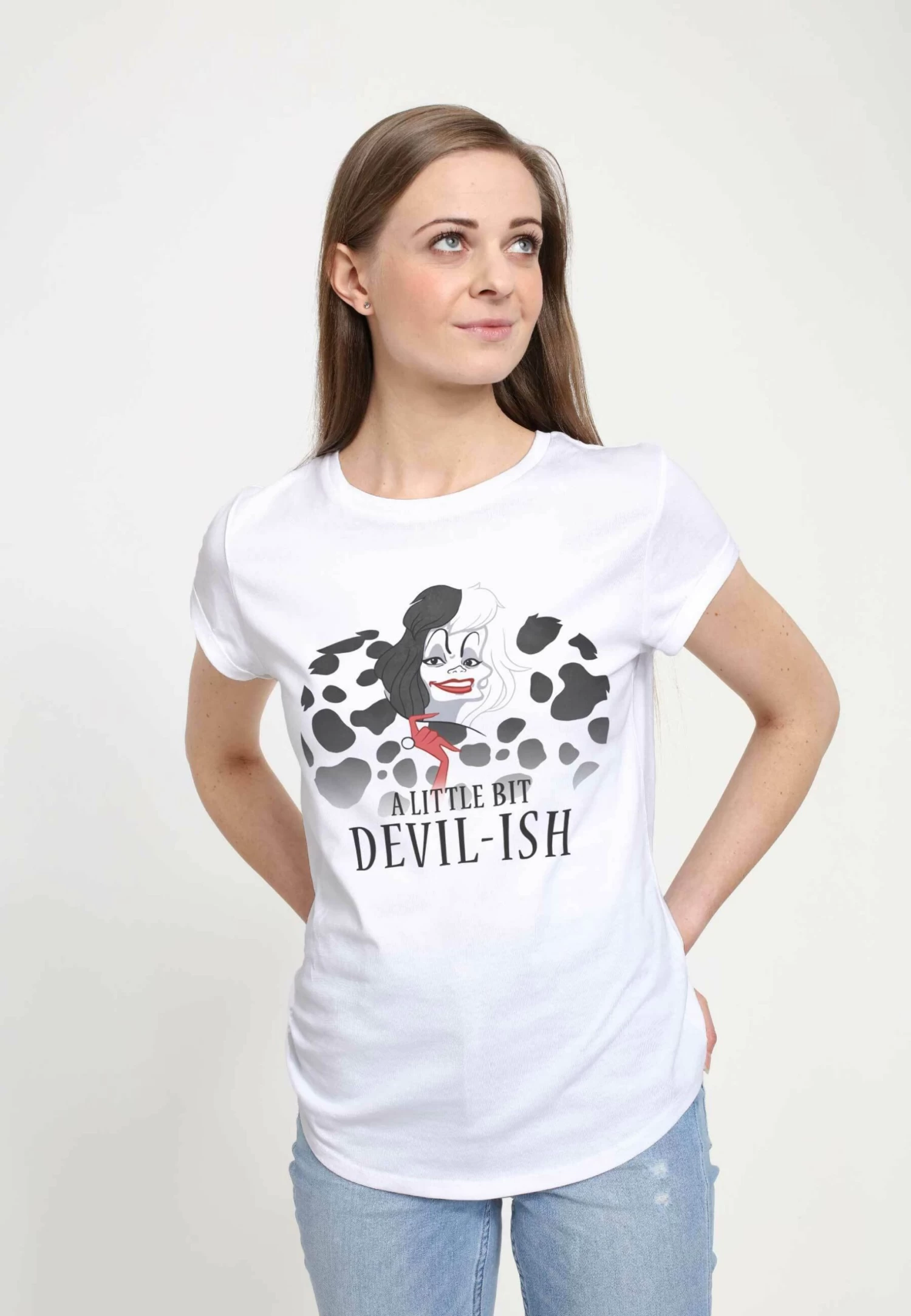 Disney 101 Dalmatians Scary Evil Cruella - T-Shirt Print - White 5 Disney 101 Dalmatians Scary Evil Cruella - T-Shirt Print - White - Afbeelding 3