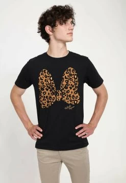 Disney Mickey Classic Animal Print Bow Unisex - T-Shirt Print - Black -Disney 203ba388239d4a368a94d55dd6e5786c