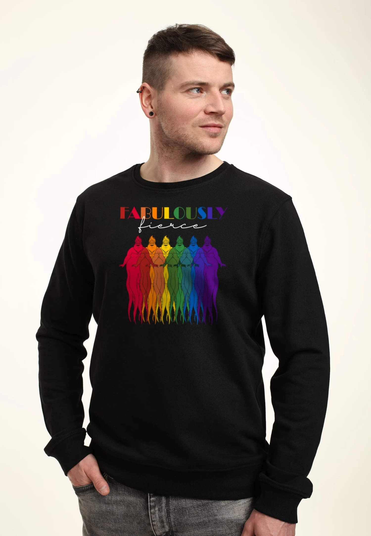 Disney Villains Rainbow Ursula - Sweater - Black 5 Disney Villains Rainbow Ursula - Sweater - Black - Afbeelding 3