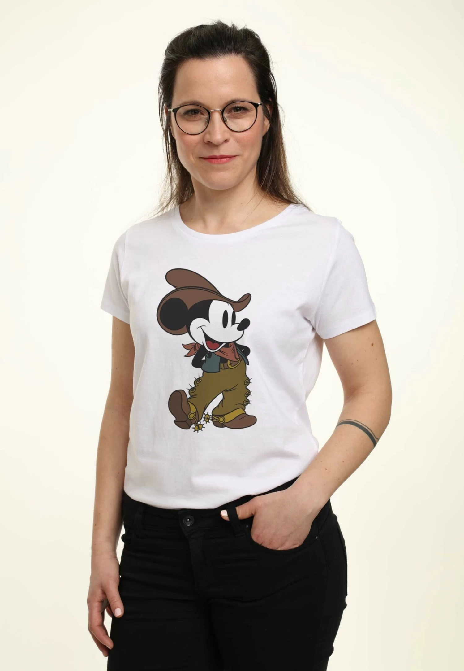 Disney Classic Mickey Mouse Cowboy - T-Shirt Print - White 6 Disney Classic Mickey Mouse Cowboy - T-Shirt Print - White - Afbeelding 4