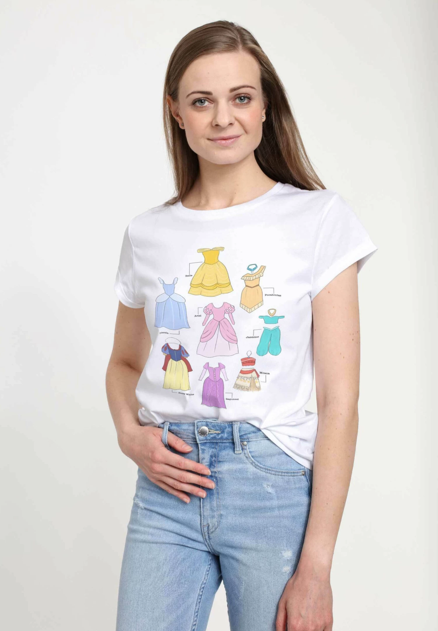 Disney Princess Textbook Dresses - T-Shirt Print - White 5 Disney Princess Textbook Dresses - T-Shirt Print - White - Afbeelding 3