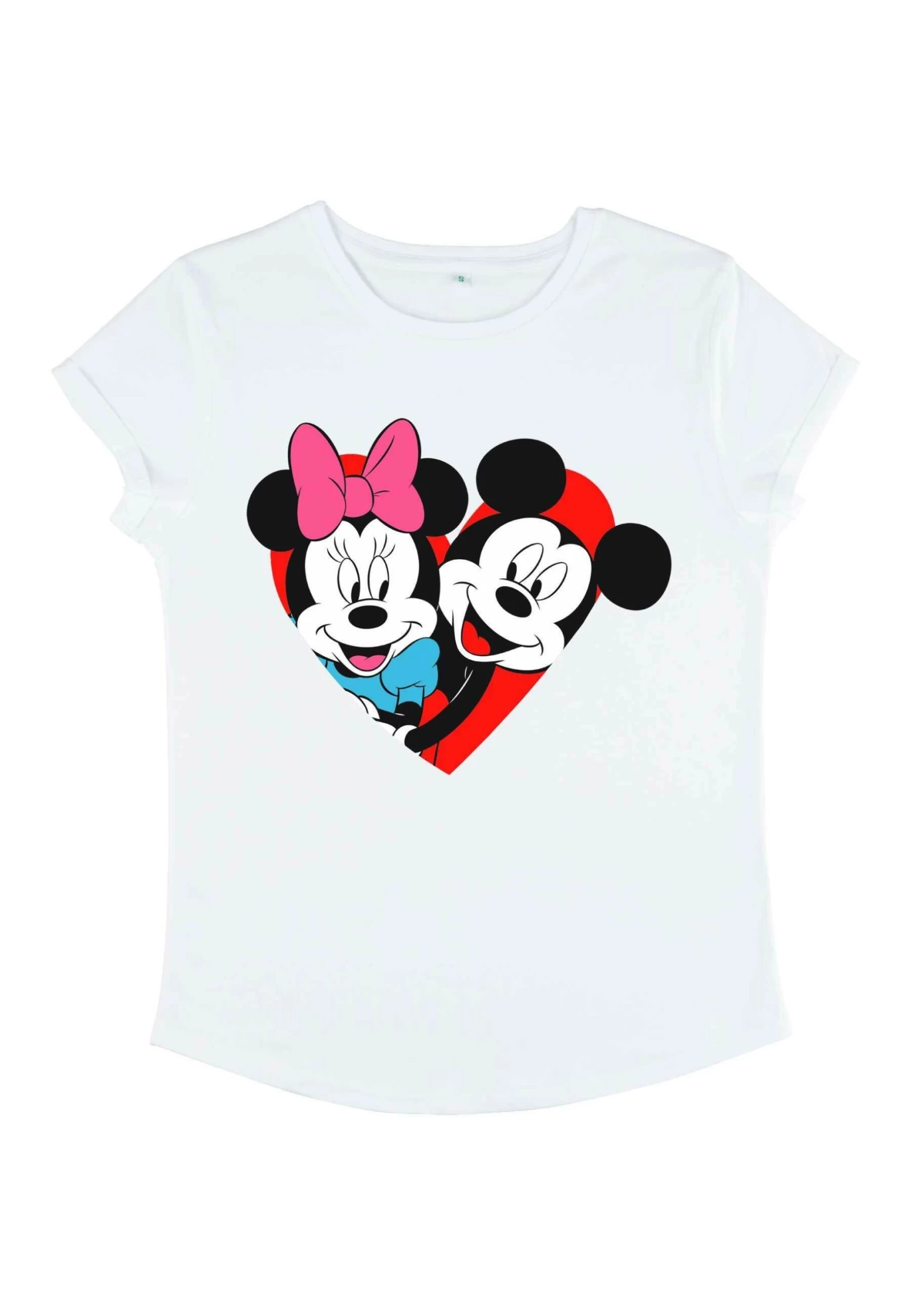 Disney Mickey Mouse Mickey Minnie Heart - T-Shirt Print - White 7 Disney Mickey Mouse Mickey Minnie Heart - T-Shirt Print - White - Afbeelding 5