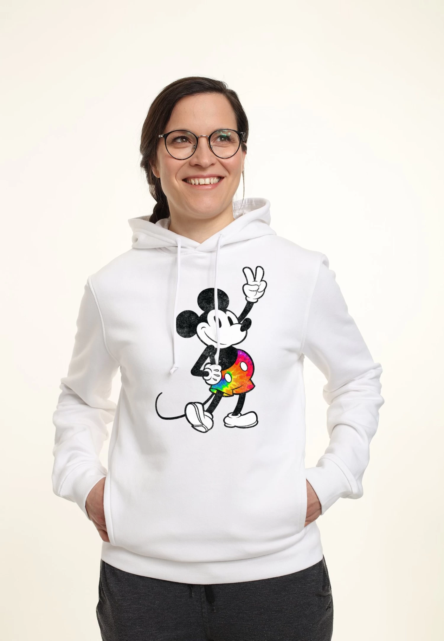Disney Mickey Classic Tie Dye Stroked - Hoodie - White 3 Disney Mickey Classic Tie Dye Stroked - Hoodie - White