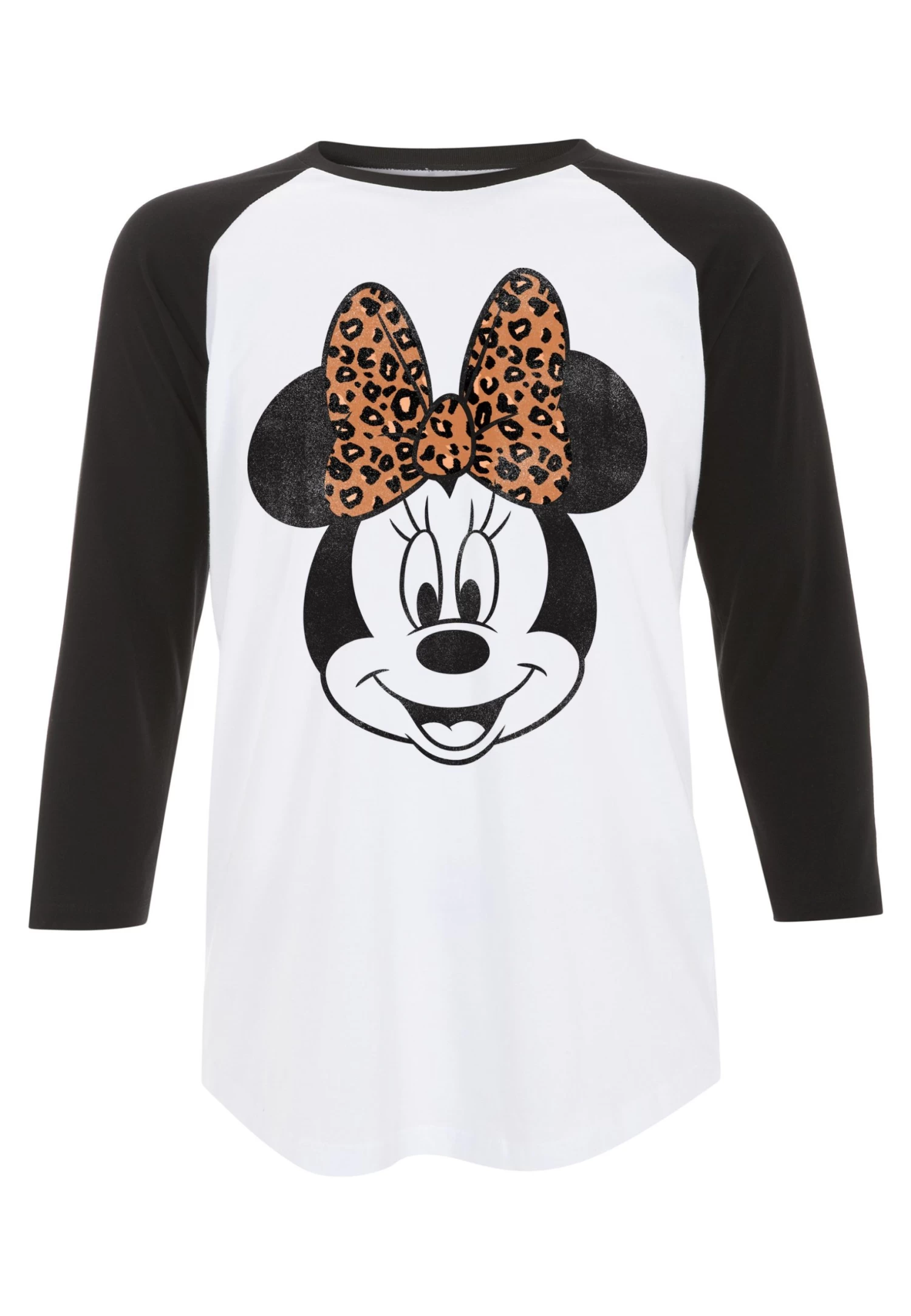 Disney Mickey And Friends Modern Minnie Face Leopard - Longsleeve - White Black 7 Disney Mickey And Friends Modern Minnie Face Leopard - Longsleeve - White Black - Afbeelding 5