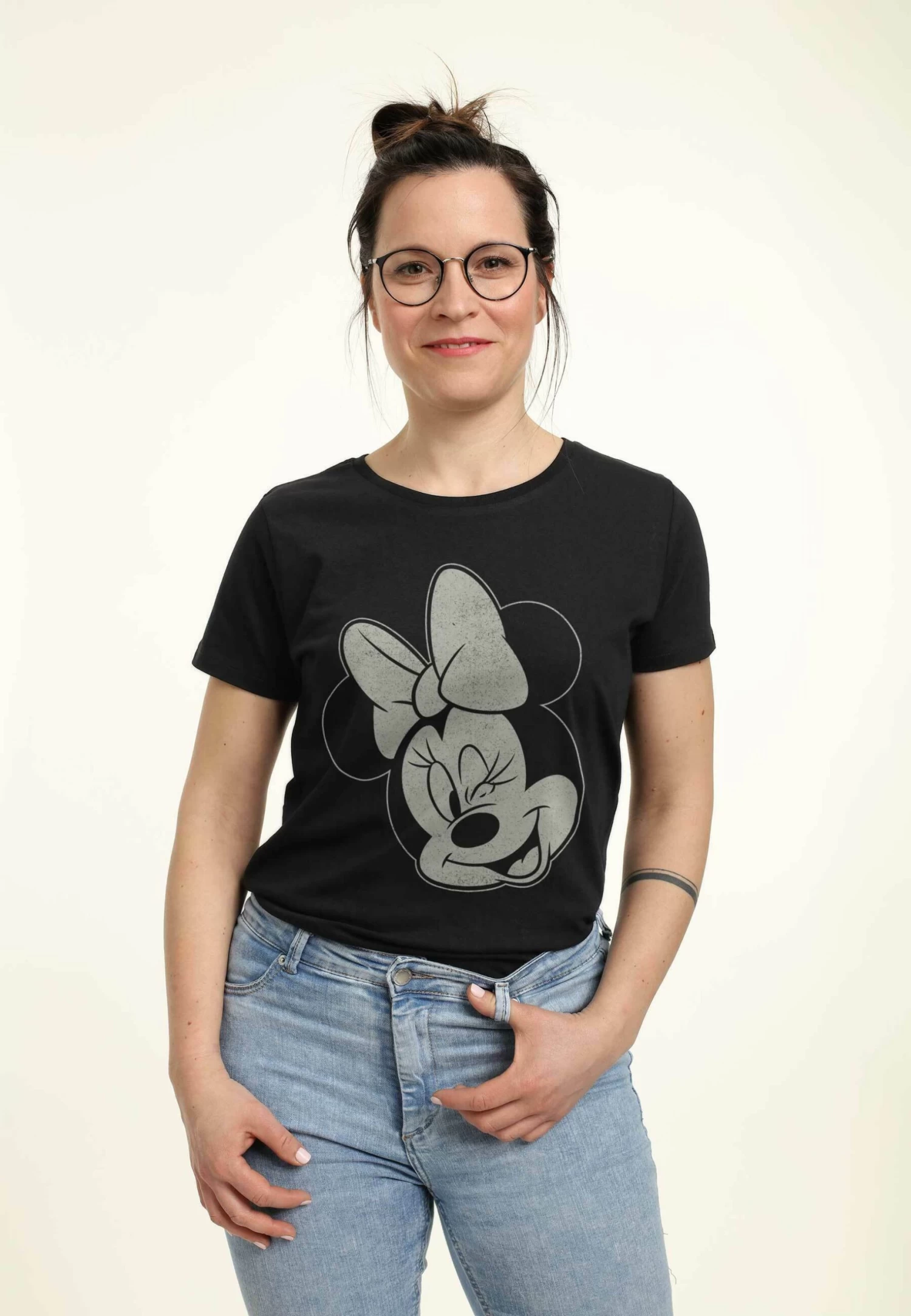 Disney Mickey Classic Minnie Wink - T-Shirt Print - Black 6 Disney Mickey Classic Minnie Wink - T-Shirt Print - Black - Afbeelding 4
