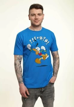 Disney Mickey Classic Donald Jump Unisex - T-Shirt Print - Bright Blue