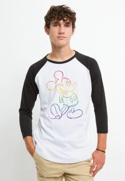 Disney Mickey Mouse Big Pride - Longsleeve - White Black -Disney 3039b1917ce14e19a48da1f9decc30fc