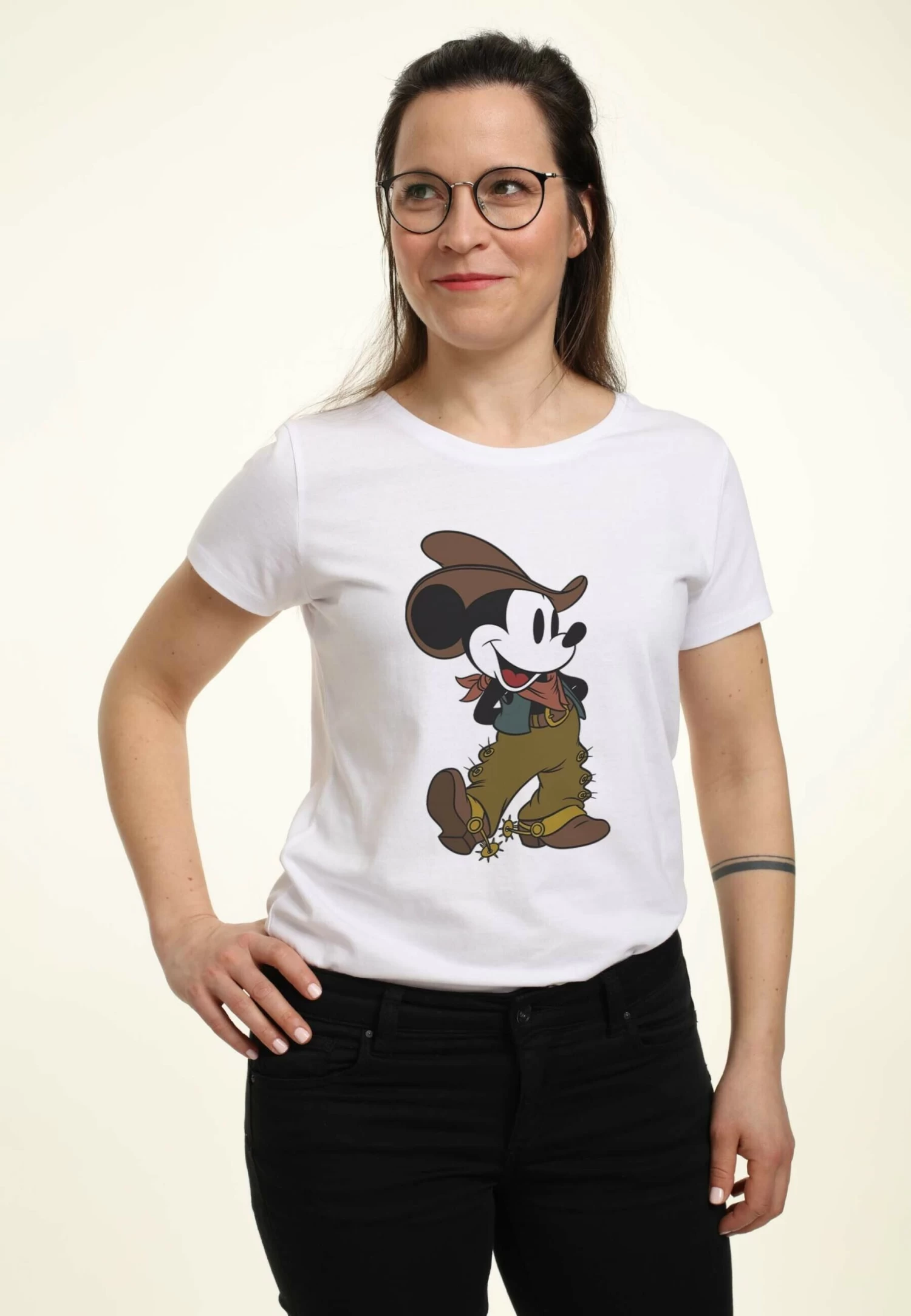 Disney Classic Mickey Mouse Cowboy - T-Shirt Print - White 5 Disney Classic Mickey Mouse Cowboy - T-Shirt Print - White - Afbeelding 3