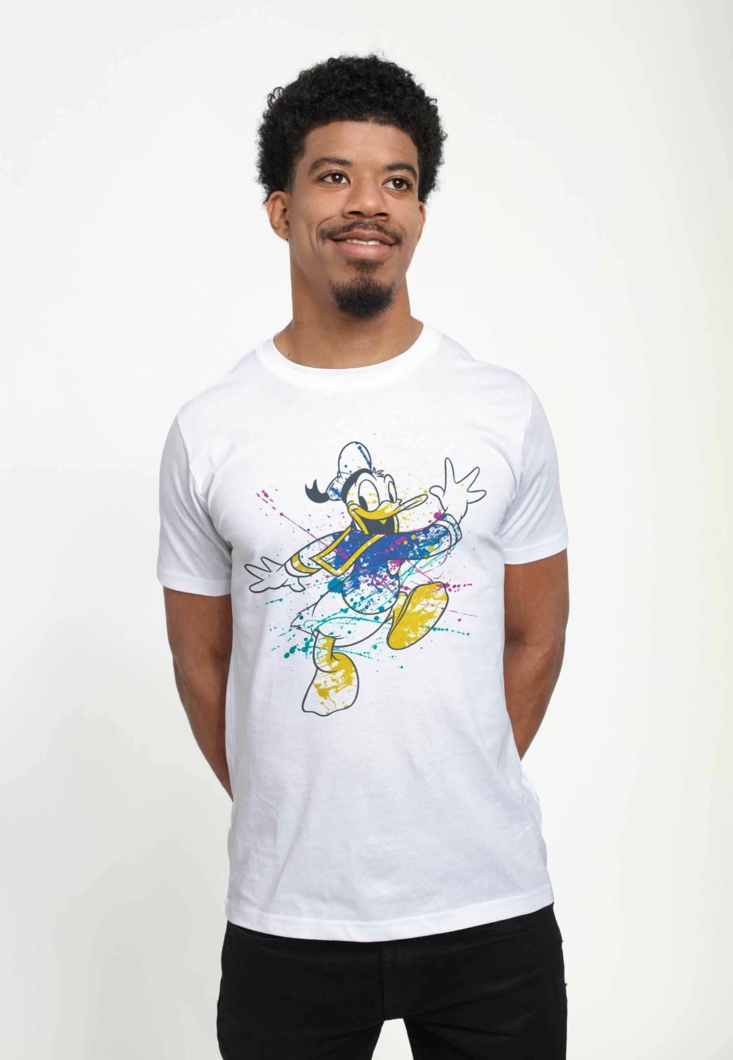 Disney Classic Mickey Splatter Donald Unisex - T-Shirt Print - White 5 Disney Classic Mickey Splatter Donald Unisex - T-Shirt Print - White - Afbeelding 3