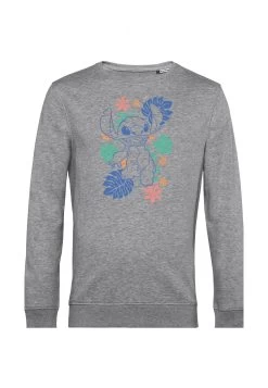 Disney Lilo Stitch Retro Tropical Tonal- Sweater - Heather Grey -Disney 345f2c0580304a679606c01a683a8839