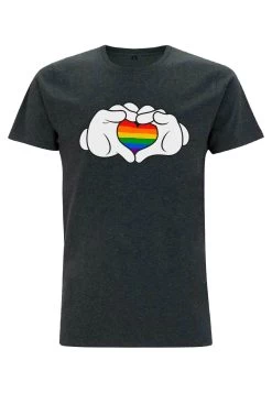 Disney Classic Mickey Rainbow Love Unisex - T-Shirt Print - Melange Black -Disney 38509bfa519b48f4ad8922f69662029d