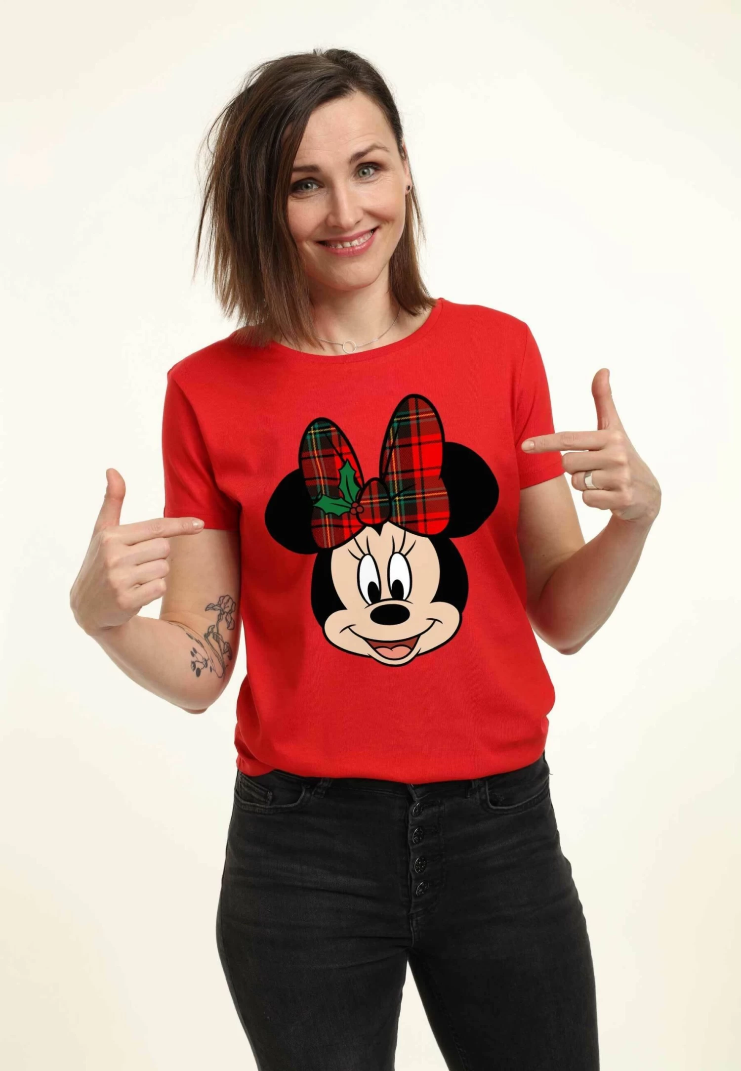 Disney Mickey Classic Big Minnie Holiday - T-Shirt Print - Red 3 Disney Mickey Classic Big Minnie Holiday - T-Shirt Print - Red