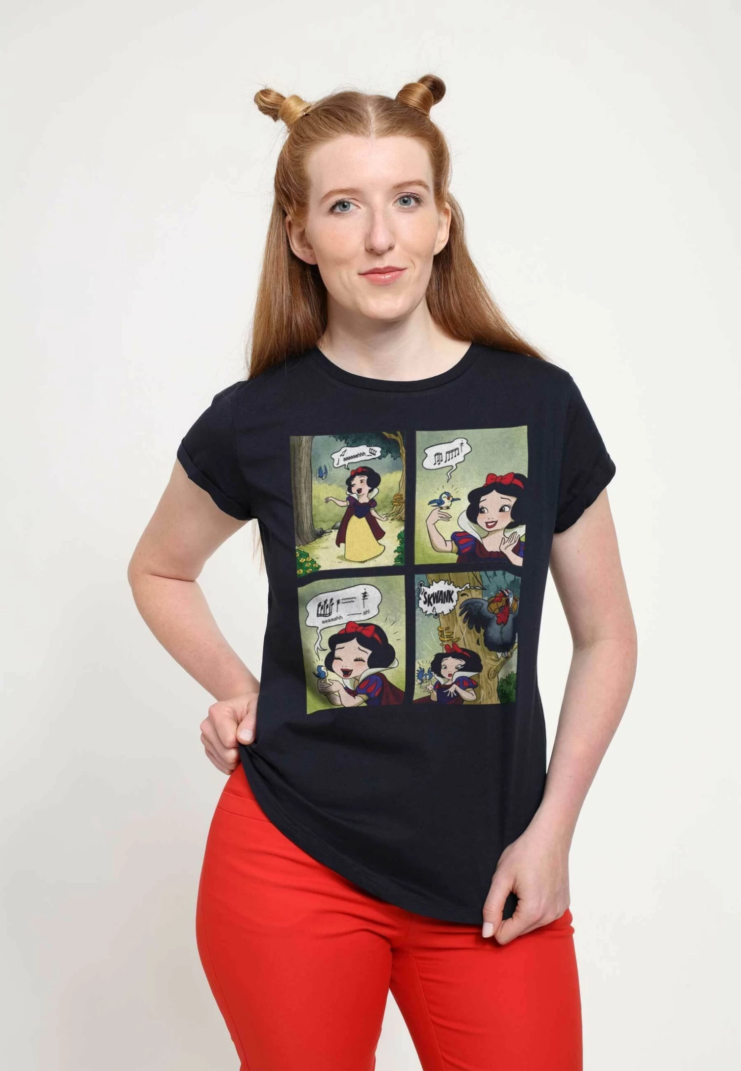 Disney Snow White Signing Snow - T-Shirt Print - Navy Blue 5 Disney Snow White Signing Snow - T-Shirt Print - Navy Blue - Afbeelding 3