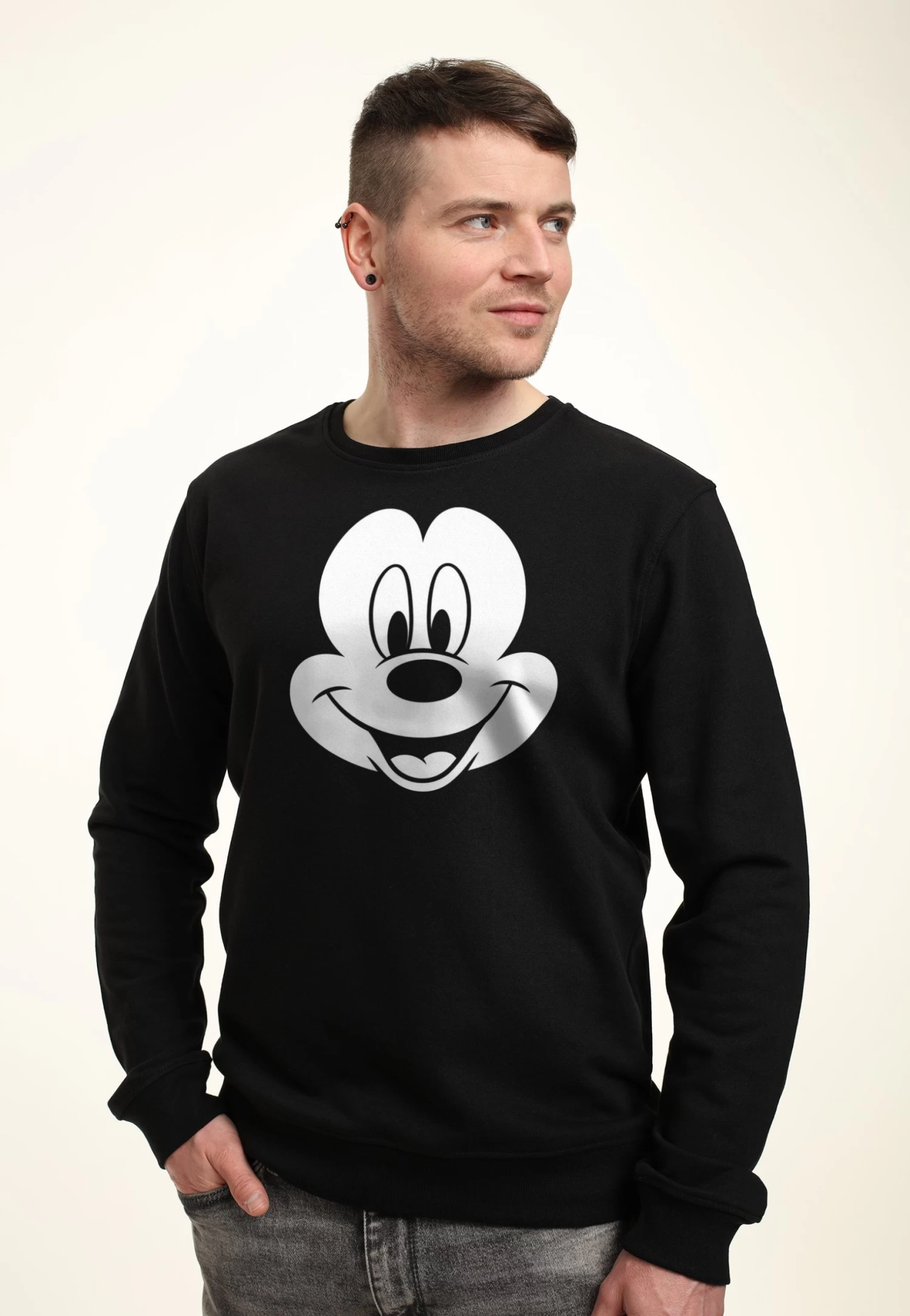 Disney Classic Mickey Big Face- Sweater - Black 3 Disney Classic Mickey Big Face- Sweater - Black