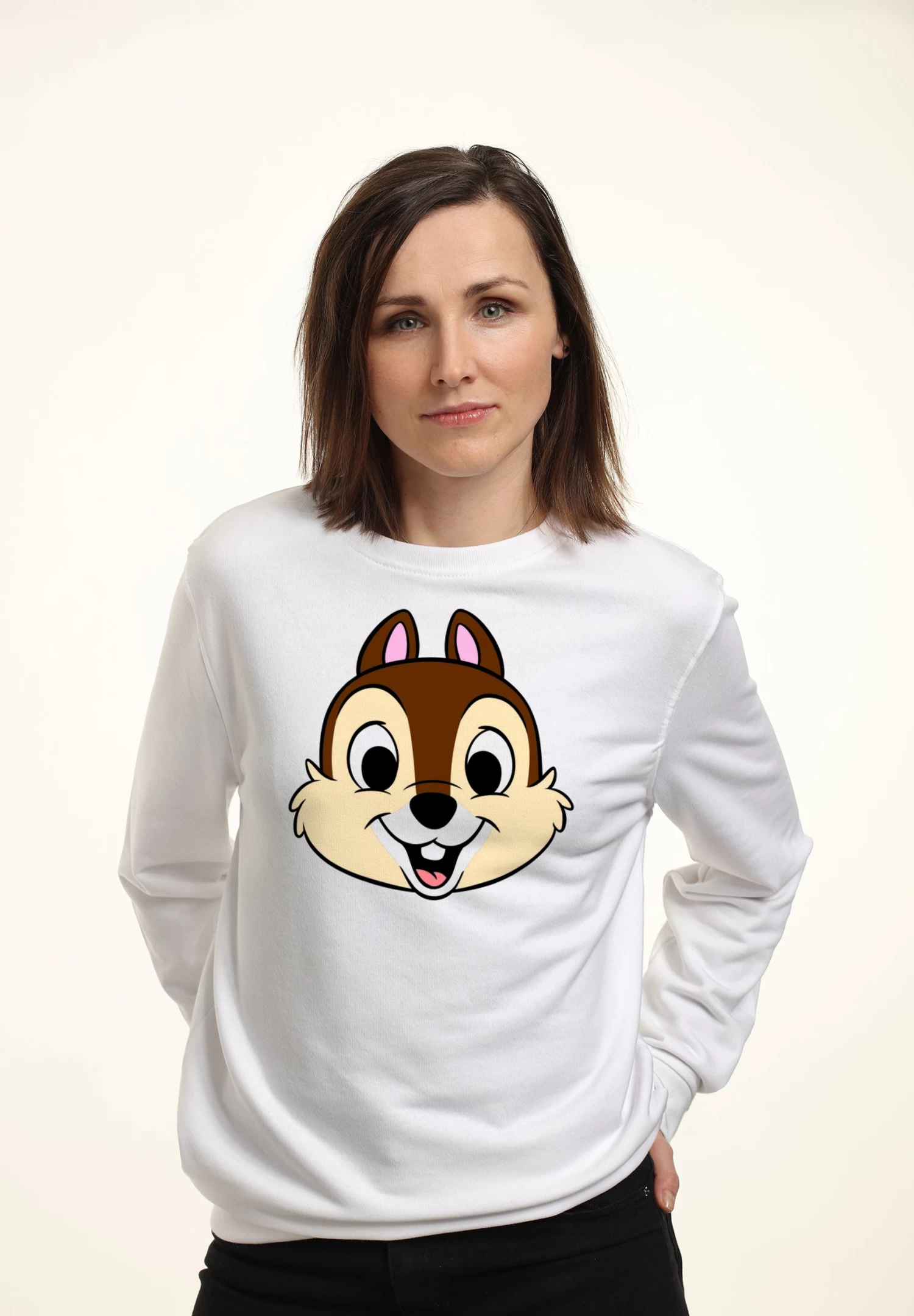 Disney Mickey Friends Chip Big Face - Sweater - White 5 Disney Mickey Friends Chip Big Face - Sweater - White - Afbeelding 3