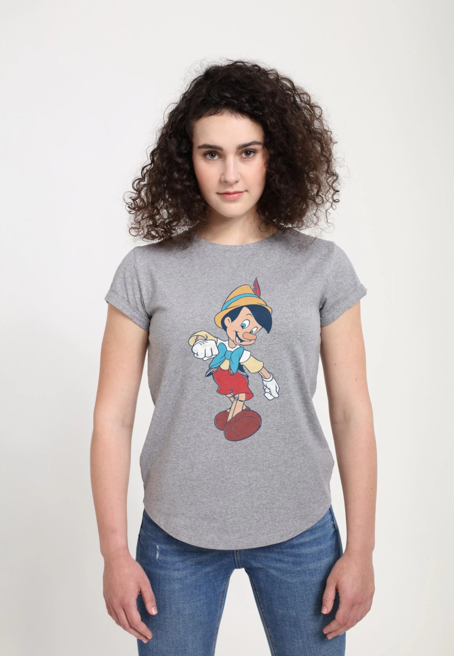 Disney Pinocchio Vintage Pinocchio - T-Shirt Print - Melange Grey 5 Disney Pinocchio Vintage Pinocchio - T-Shirt Print - Melange Grey - Afbeelding 3
