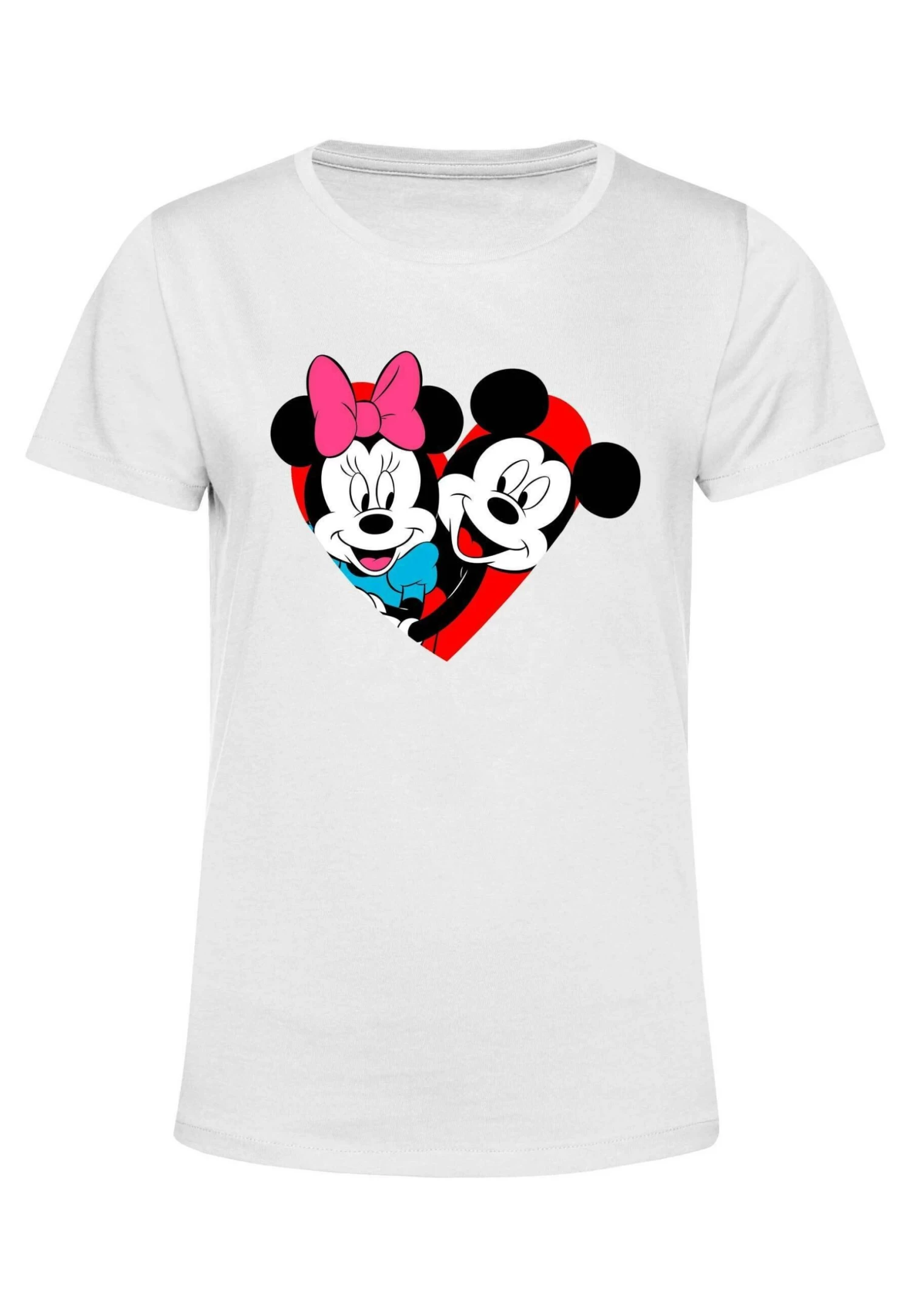 Disney Mickey Mouse Mickey Minnie Heart - T-Shirt Print - White 7 Disney Mickey Mouse Mickey Minnie Heart - T-Shirt Print - White - Afbeelding 5