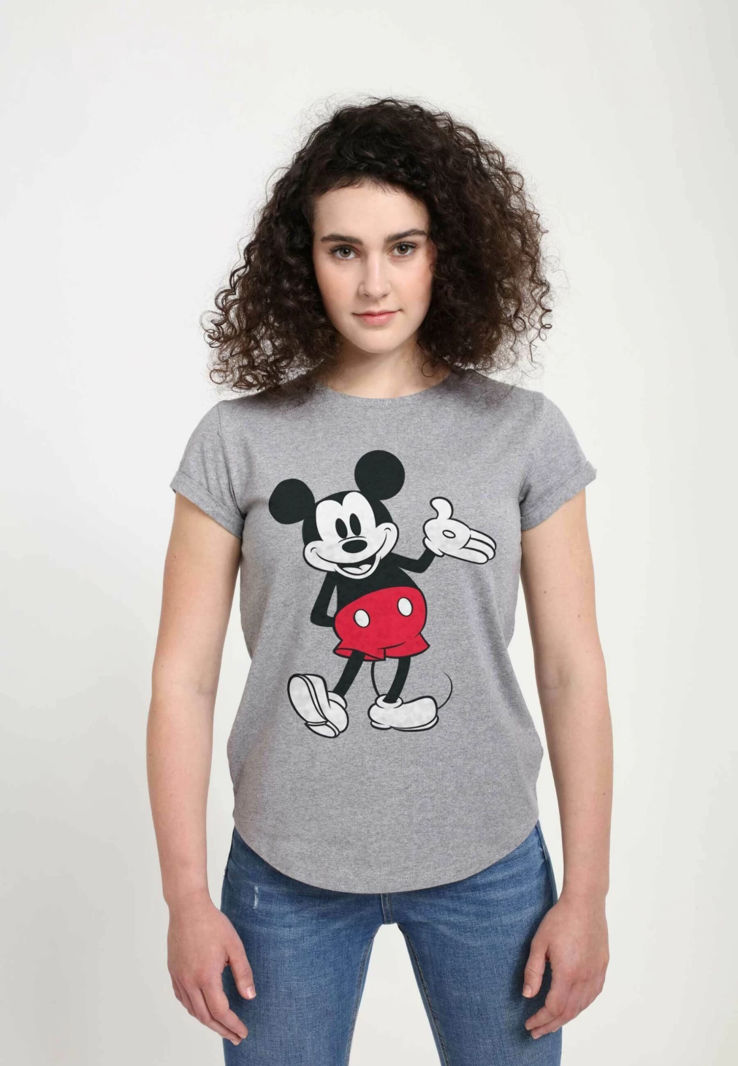 Disney Mickey Classic World Famous Mouse - T-Shirt Print - Melange Grey 5 Disney Mickey Classic World Famous Mouse - T-Shirt Print - Melange Grey - Afbeelding 3