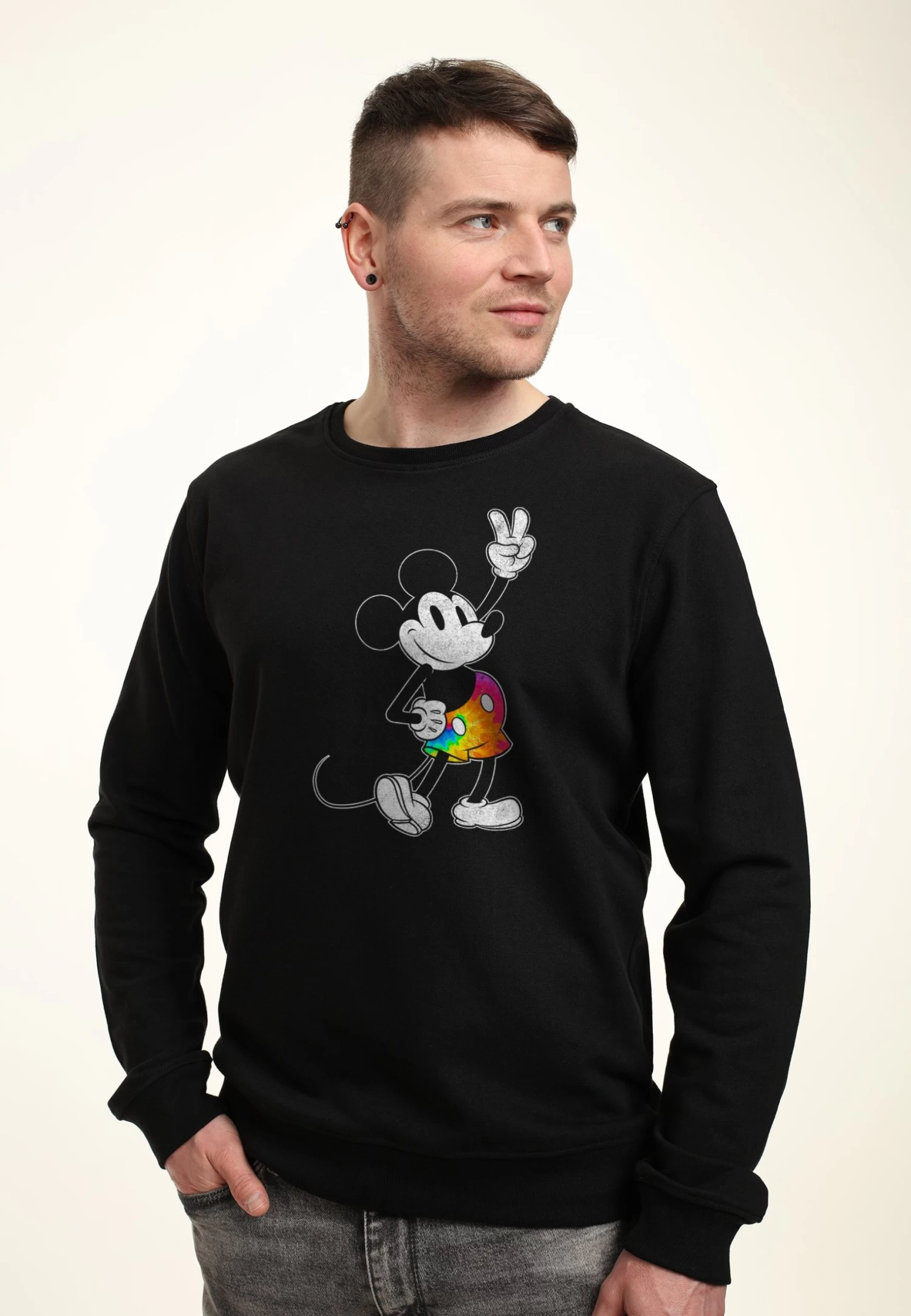 Disney Mickey Classic Tie Dye Mickey Stroked - Sweater - Black 3 Disney Mickey Classic Tie Dye Mickey Stroked - Sweater - Black