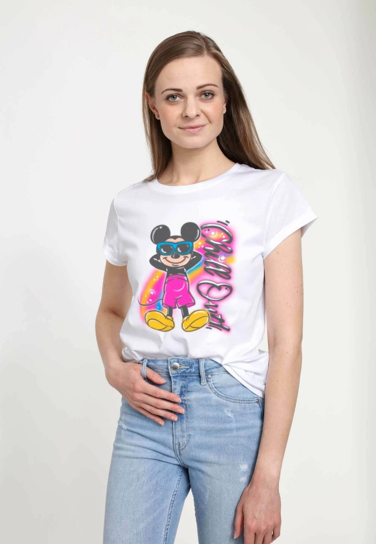 Disney Classic Mickey Airbrushed Mickey - T-Shirt Print - White 5 Disney Classic Mickey Airbrushed Mickey - T-Shirt Print - White - Afbeelding 3