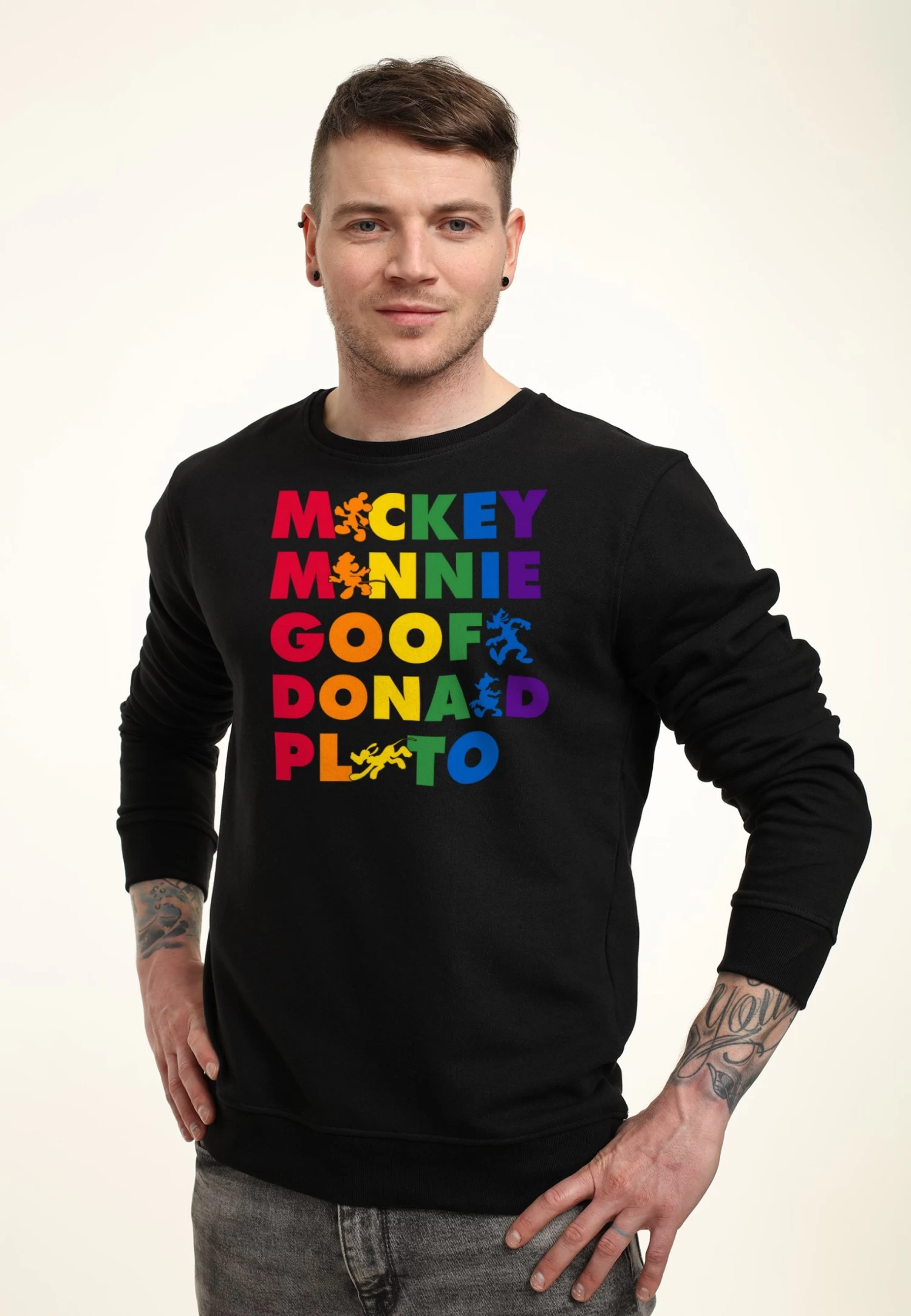 Disney Mickey Mouse Prideful Friends - Sweater - Black 5 Disney Mickey Mouse Prideful Friends - Sweater - Black - Afbeelding 3